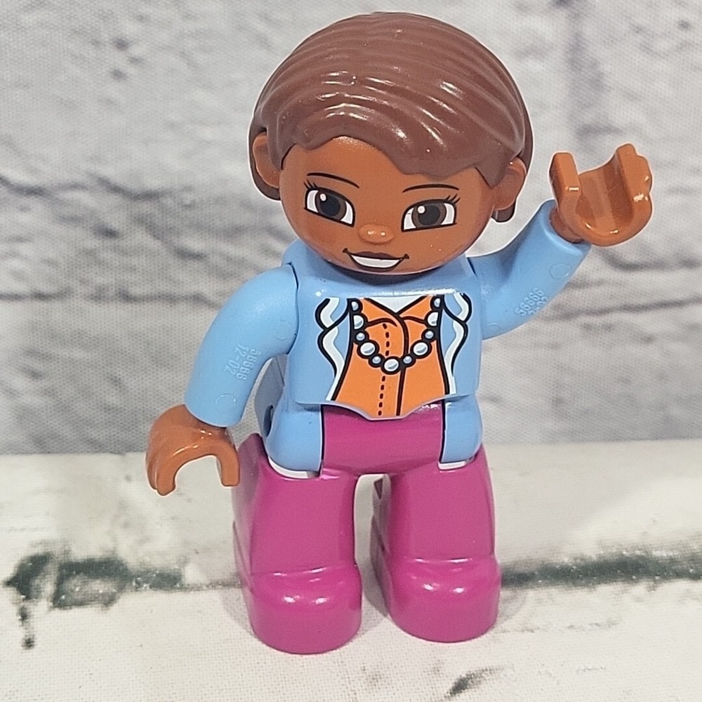 Lego Duplo Figure African American Woman‎ Person Mom Lot With Blue Jeep Car - Picture 2 of 6